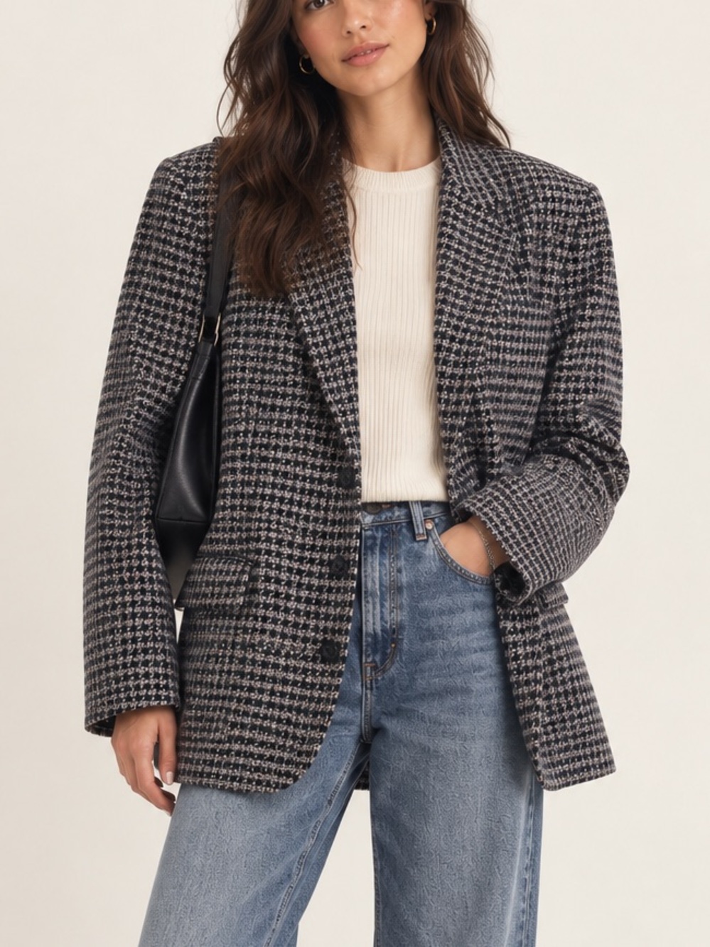 BYBLOS | VINTAGE 100% Wool Italian Plaid Coat Blazer size 10